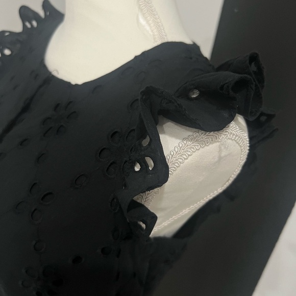 Black Smocked Ruffled Midi Sundress - Picture 8 of 16